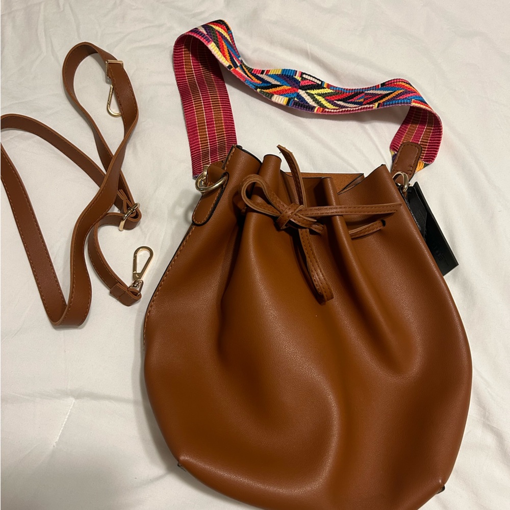 Pleather bucket bag